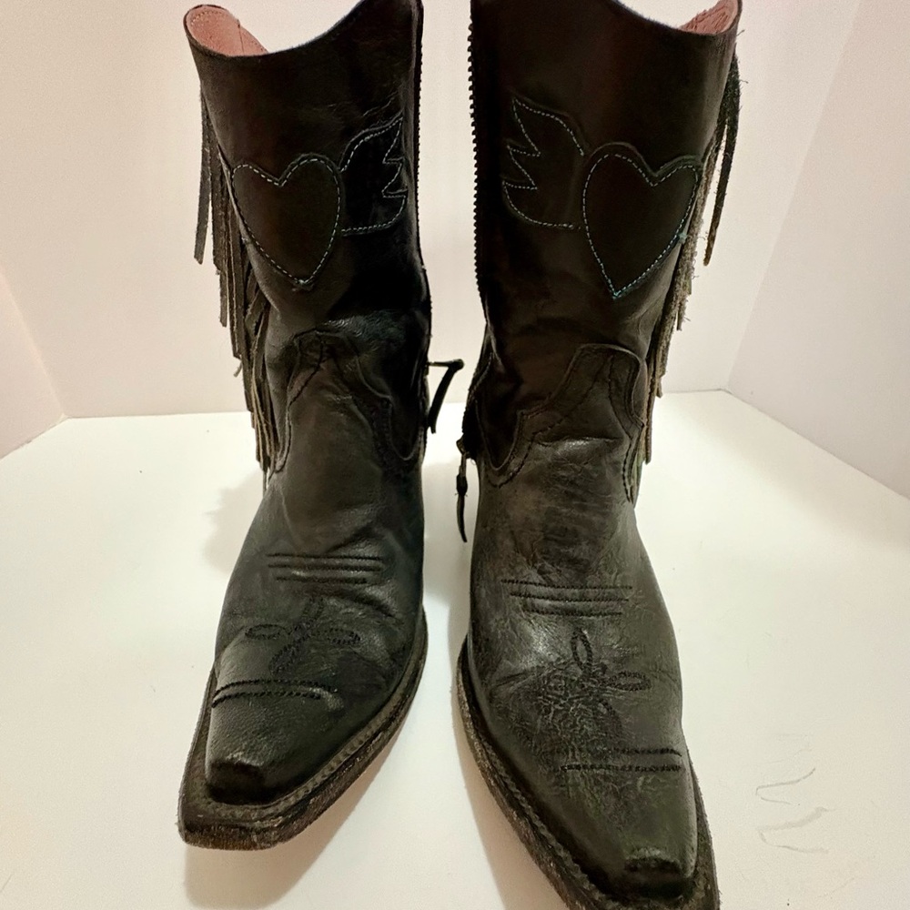 Junk Gypsy by Lane Boots Black Heeled Boots with Tassels